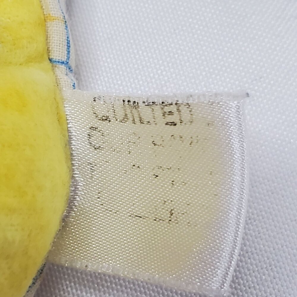 VTG Quilted Patchwork Baby Crib Blanket Yellow & Cute Cat Design 51" x 45" - Picture 3 of 10